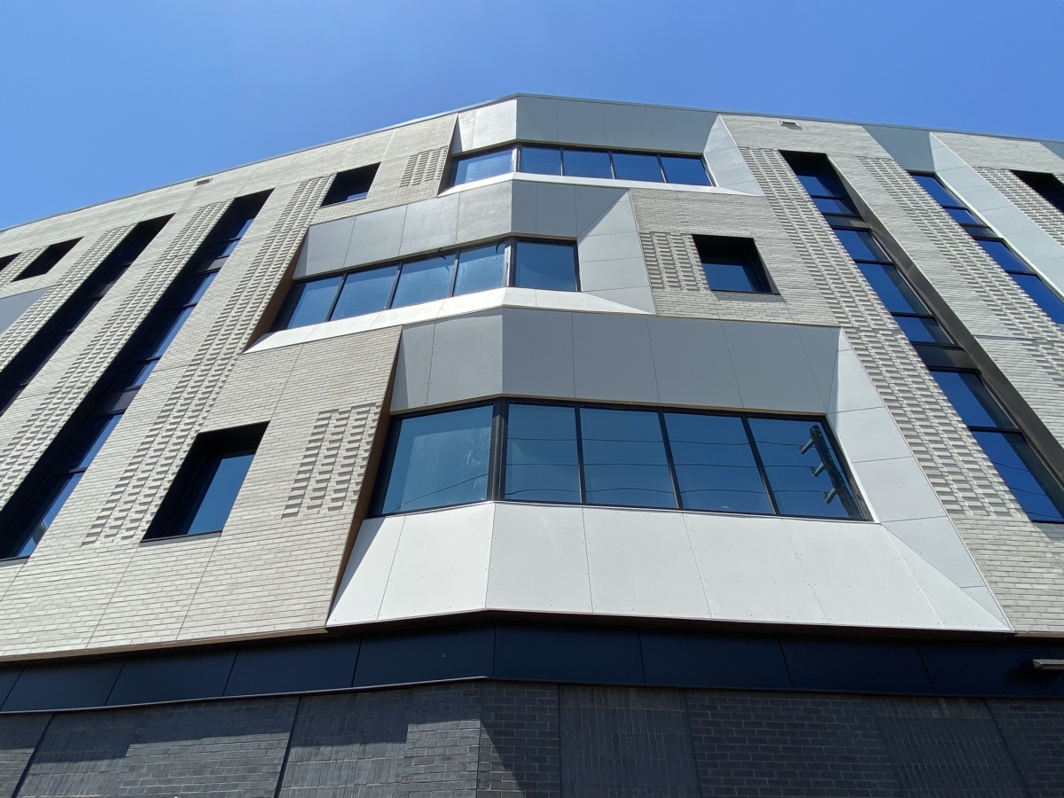 UT Houston Behavioral Science Center ECO Cladding Swisspearl Fiber Cement Feature