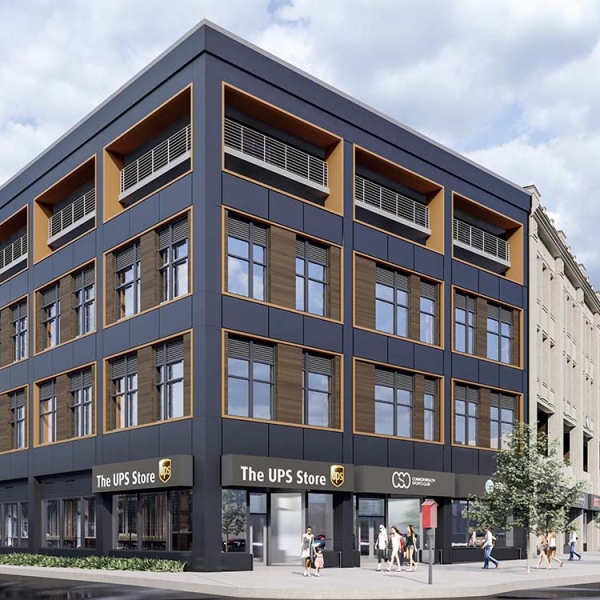 ECO Cladding Subframing Systems fort The Atrium in Allston, MA