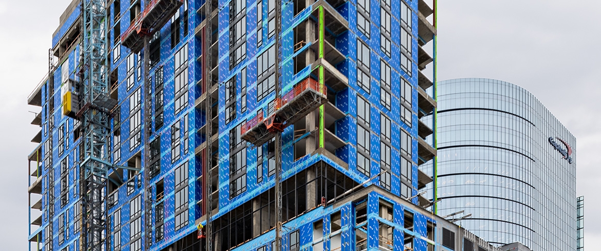 Capitol One Center Fairfax Virginia ECO Cladding Rainscreen Cladding Support System Intallation