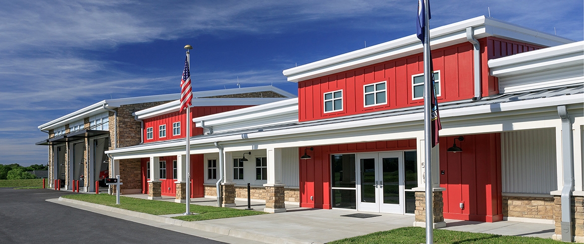 ECO Cladding Rivermont Fire Station Hci.11 System for Fiber Cement and Metal Panel