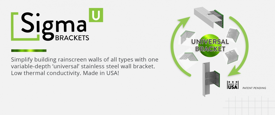 Simplify building rainscreen walls of all types by providing one ‘universal’ stainless steel wall bracket.